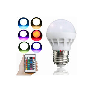 Ampolleta Led 3w Rgb Conector E27 Con Control Remoto - Ps
