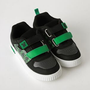 Zapatilla Luces Ni&ntilde;o Velcro Print Negro Minecraft