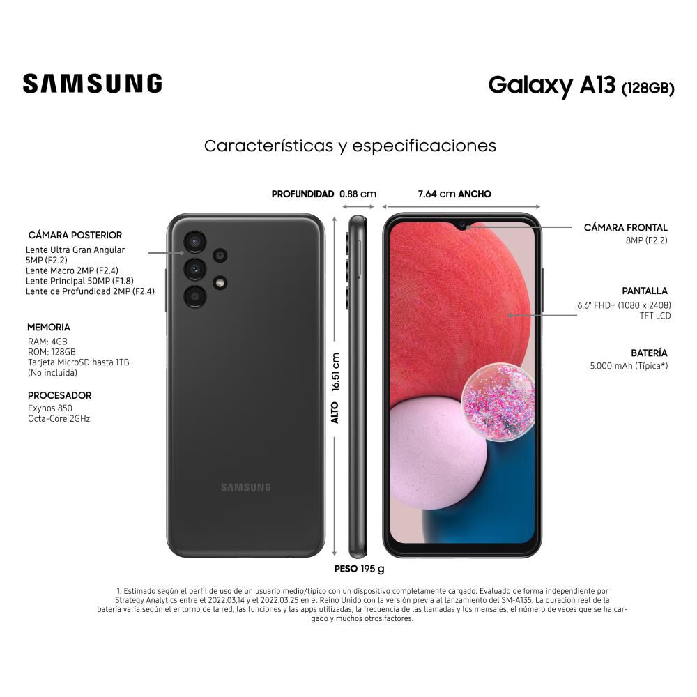 Smartphone Samsung Galaxy A13 / 128 GB / Liberado image number 1.0