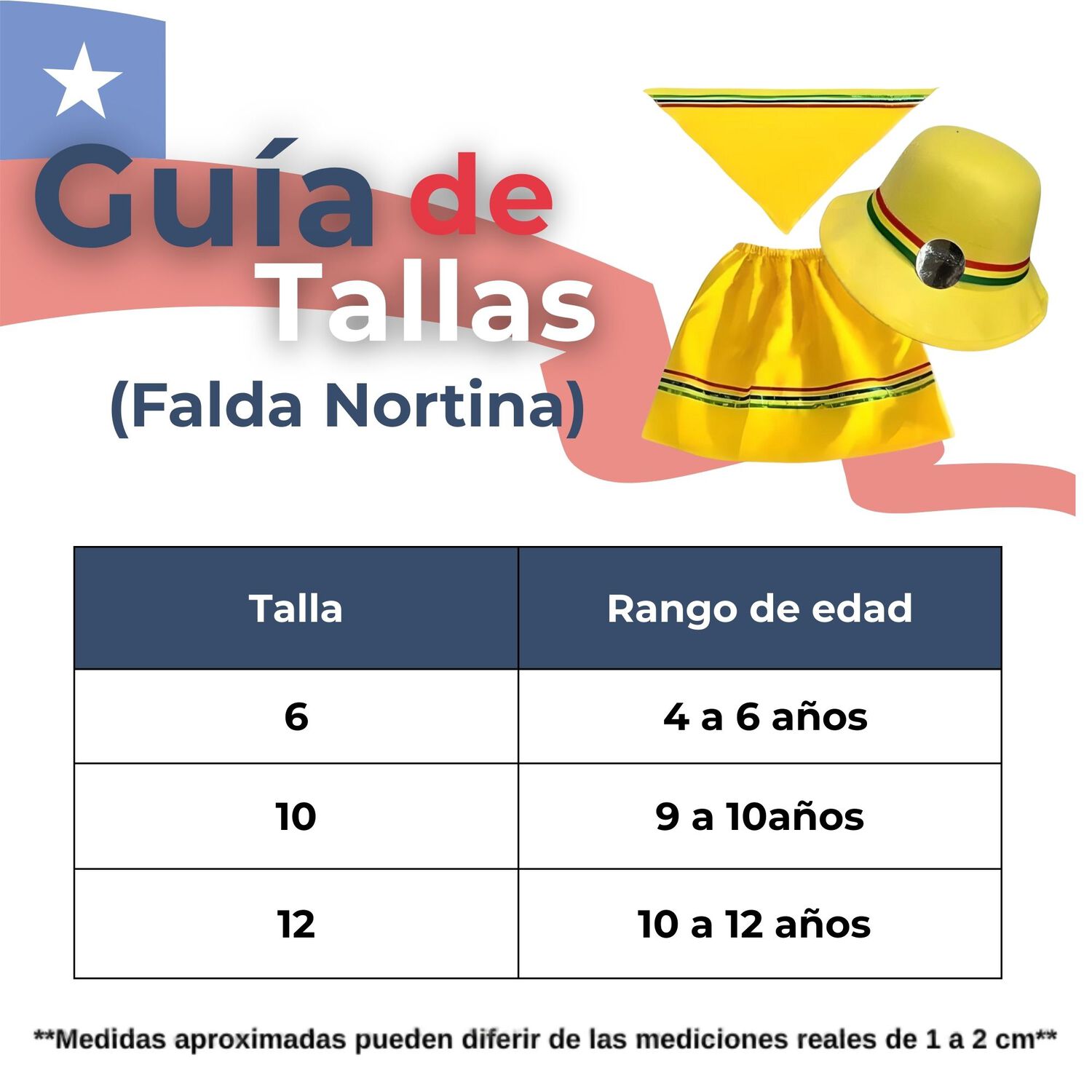 Pack 3 Traje Nortino Con Polera Fiestas Patrias Baile Nortino Amarillo image number 3.0