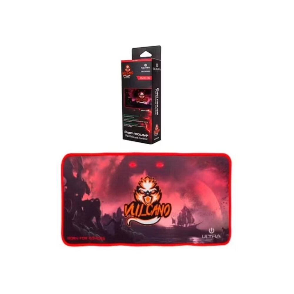 Mousepad Gamer Xl 20x40cm Rojo Vulcano image number 3.0