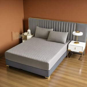 Cubrecolch&oacute;n Impermeable King + 02 Fundas De Almohada Arena