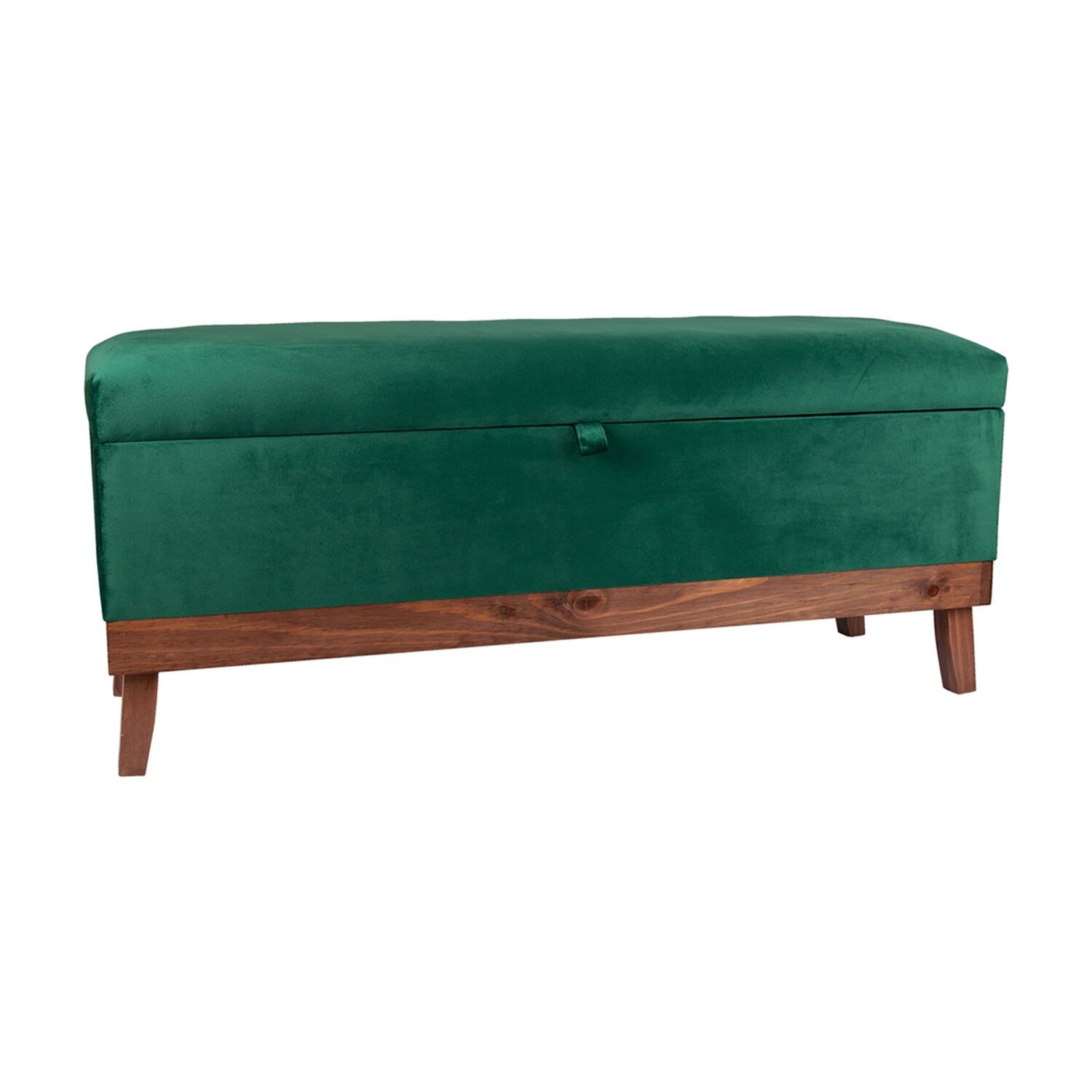 Banqueta Con Ba&uacute;l Incy Verde Botella Felpa 120x40x50 Cm M&aacute;xima Design image number 2.0