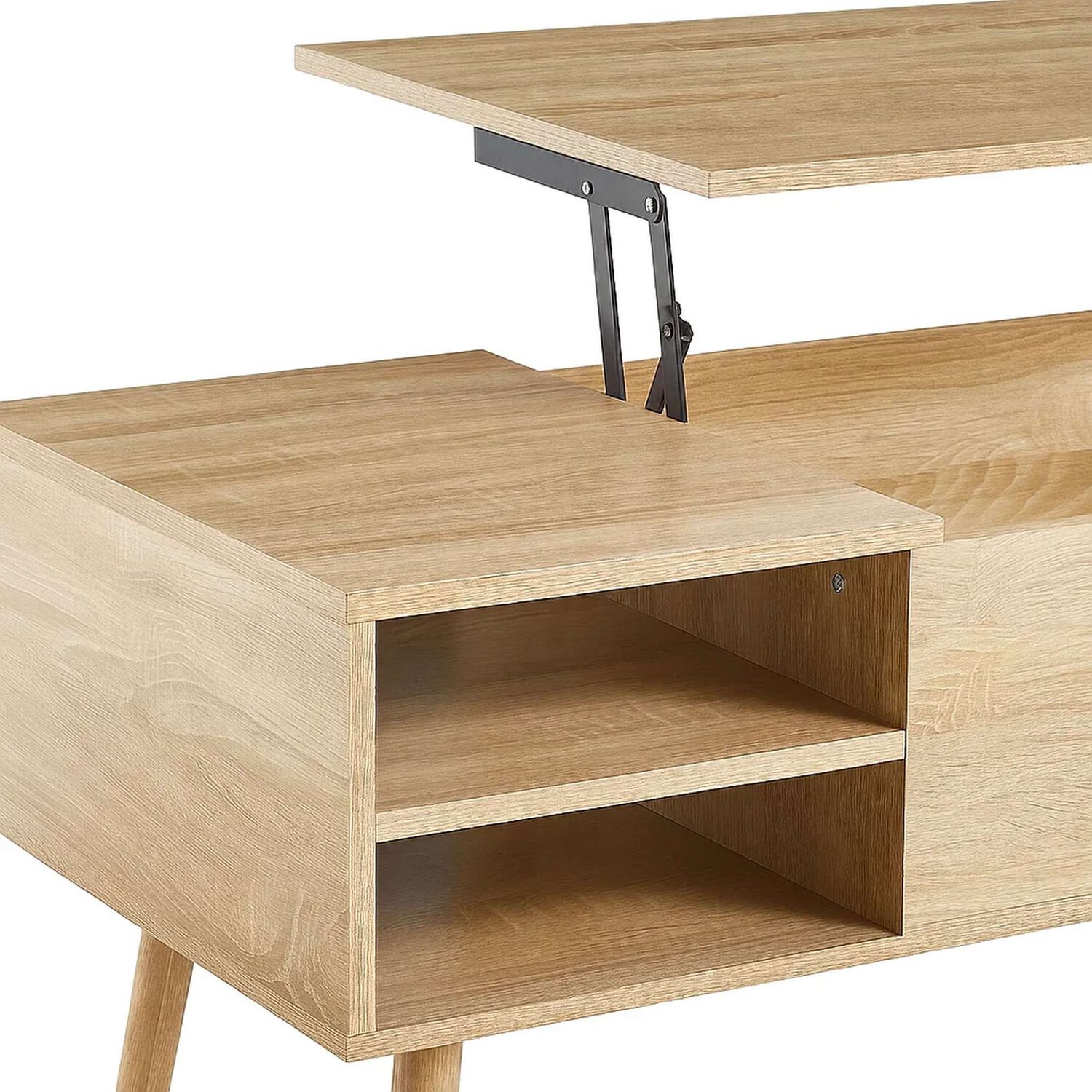 Mesa De Centro Elevable Con Bandeja Y Almacenamiento - Madera image number 5.0