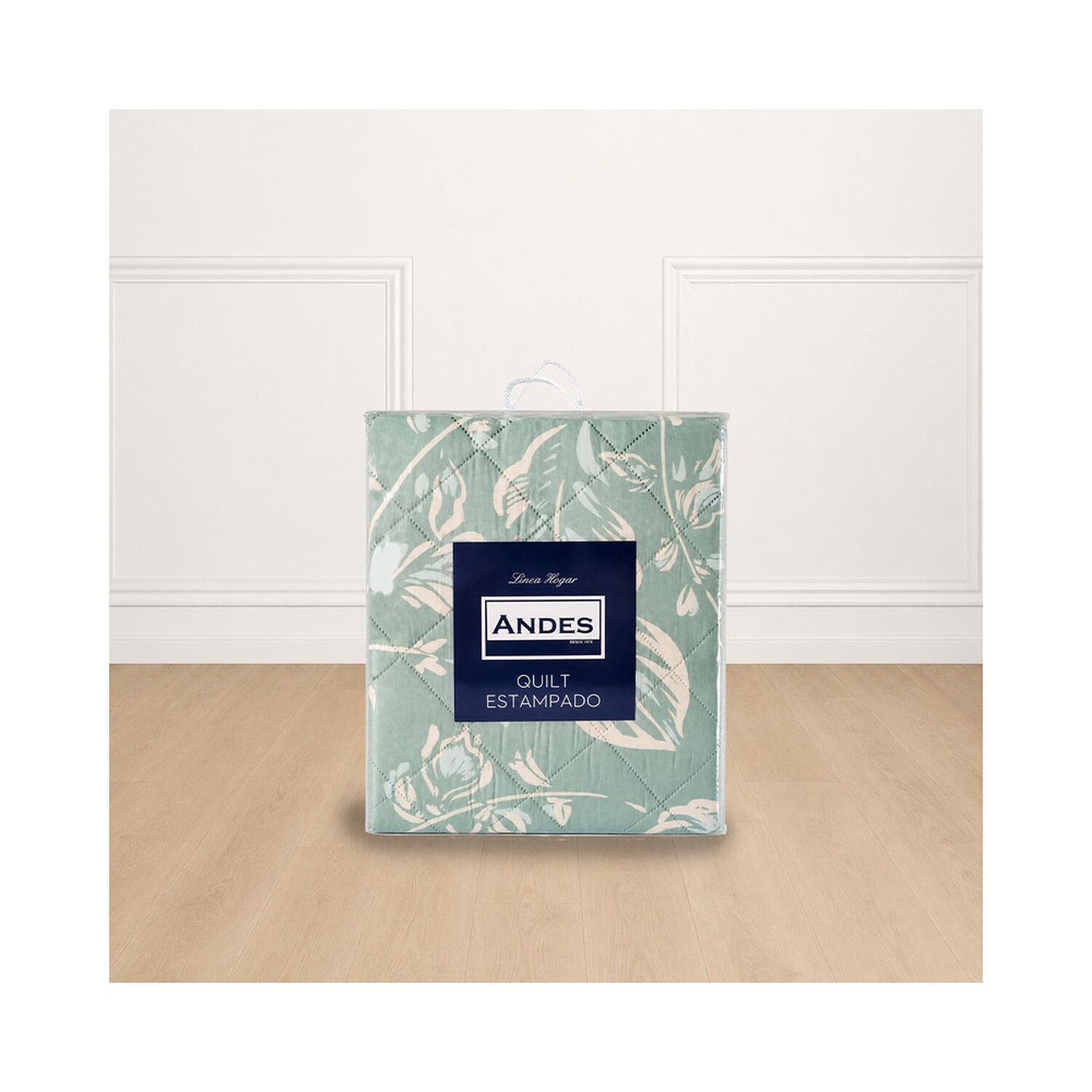 Quilt Andes Estampado Hojas Aqua 2 Pl image number 1.0