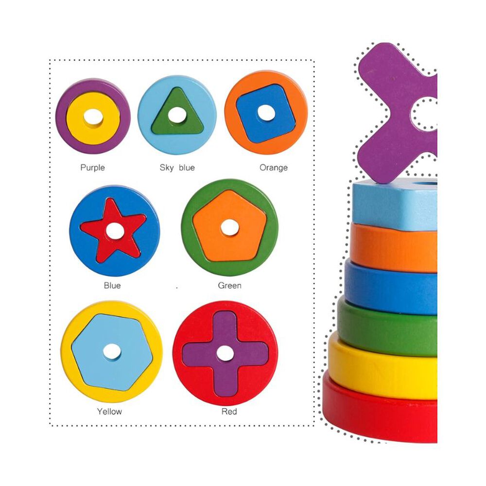 Torre De Arco&iacute;ris De Figuras Geom&eacute;tricas Para Ni&ntilde;os image number 3.0