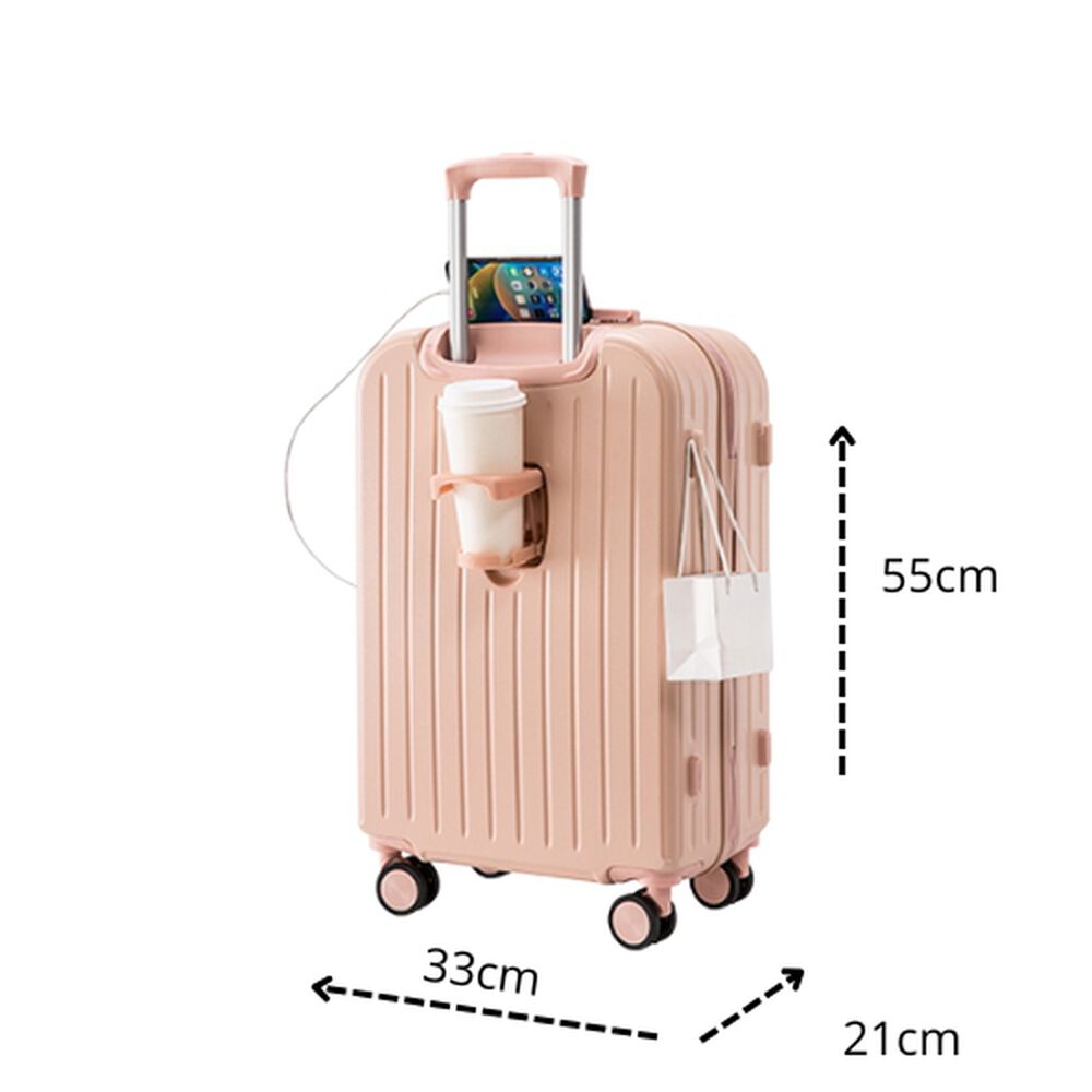 Maleta De Viaje Cabina Equipaje Mediano Con Usb Y Portavasos image number 1.0