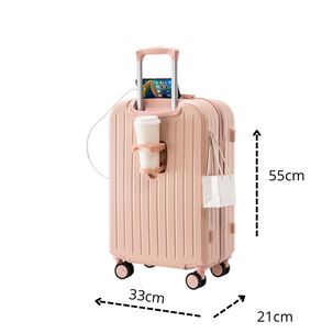 Maleta De Viaje Cabina Equipaje Mediano Con Usb Y Portavasos