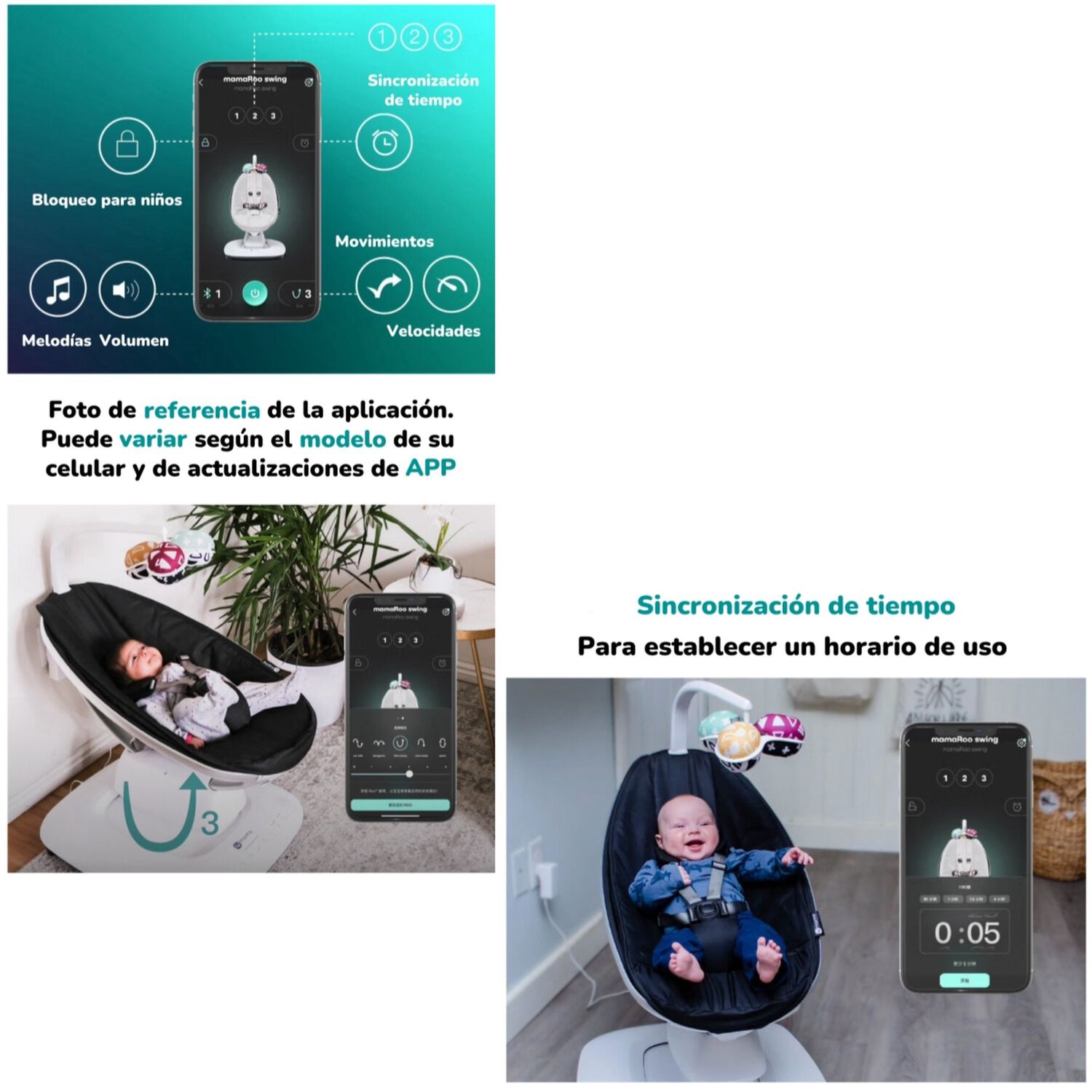 Mecedora El&eacute;ctrica Con Melod&iacute;as Bluetooth 4 Moms Lubabycas image number 5.0