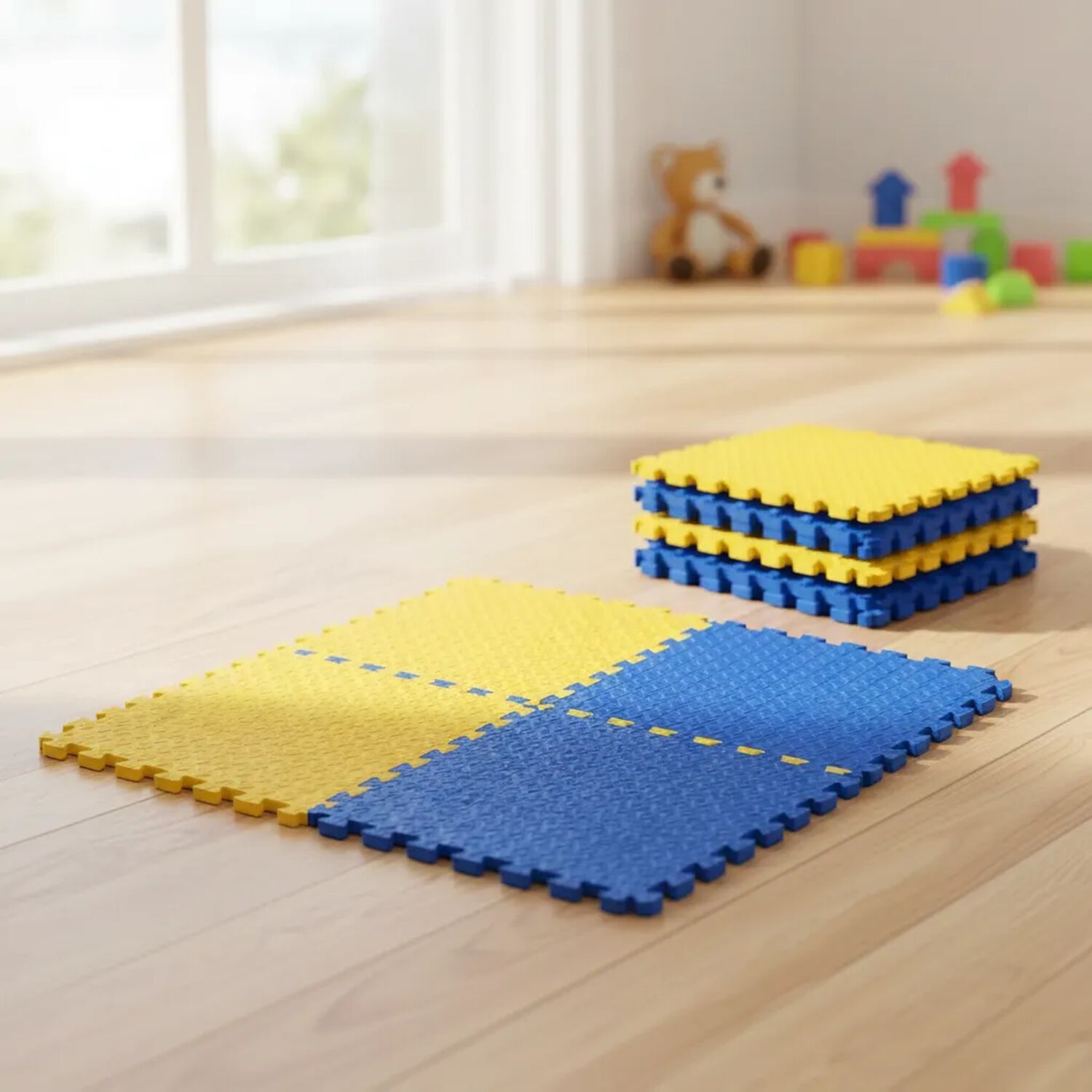 Pack X4 Tatami Piso Goma Eva 50x50x2 Alfombra Ejercicio image number 10.0