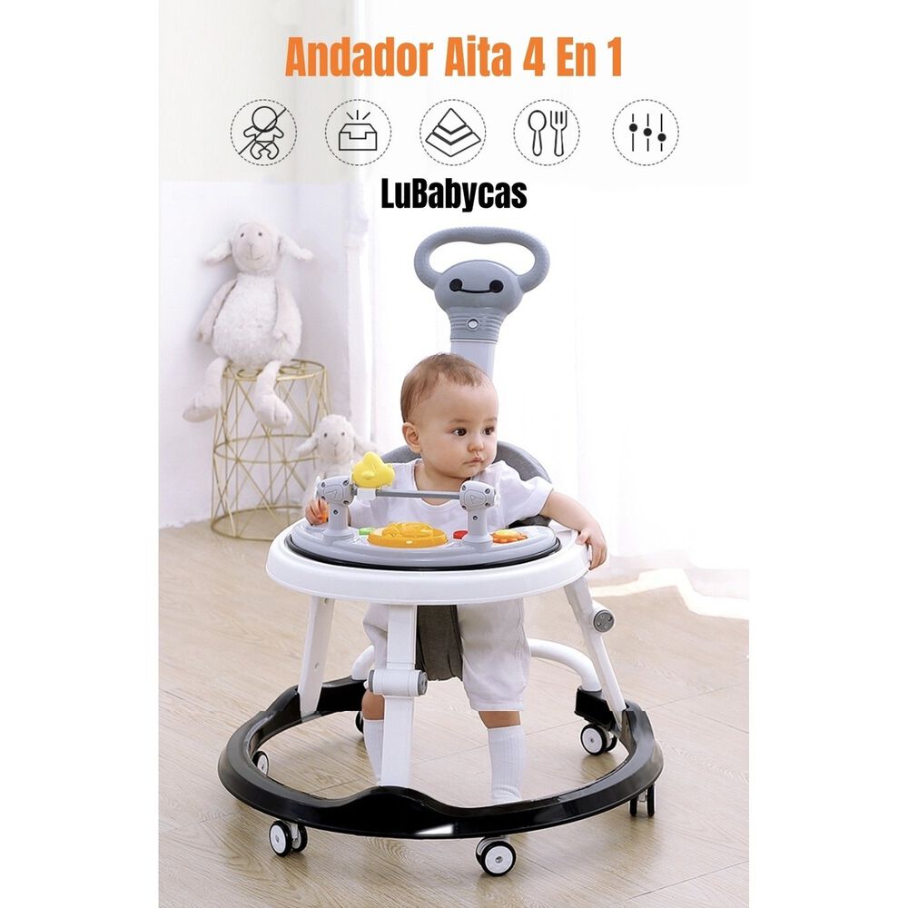 Andador Caminador 4 En 1 Aita Con Manilla Lubabycas Rosado image number 1.0