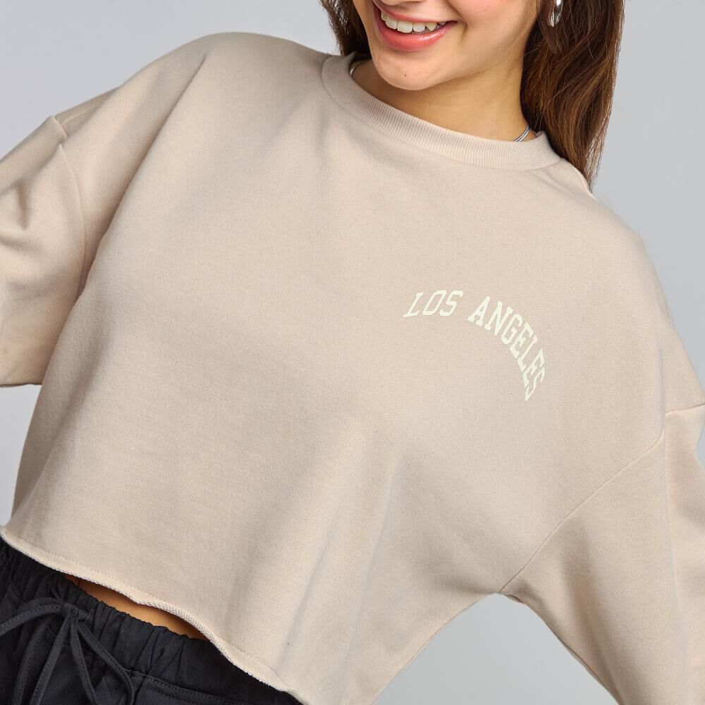 Polerón Crop Cuello Redondo Mujer Freedom image number 4.0