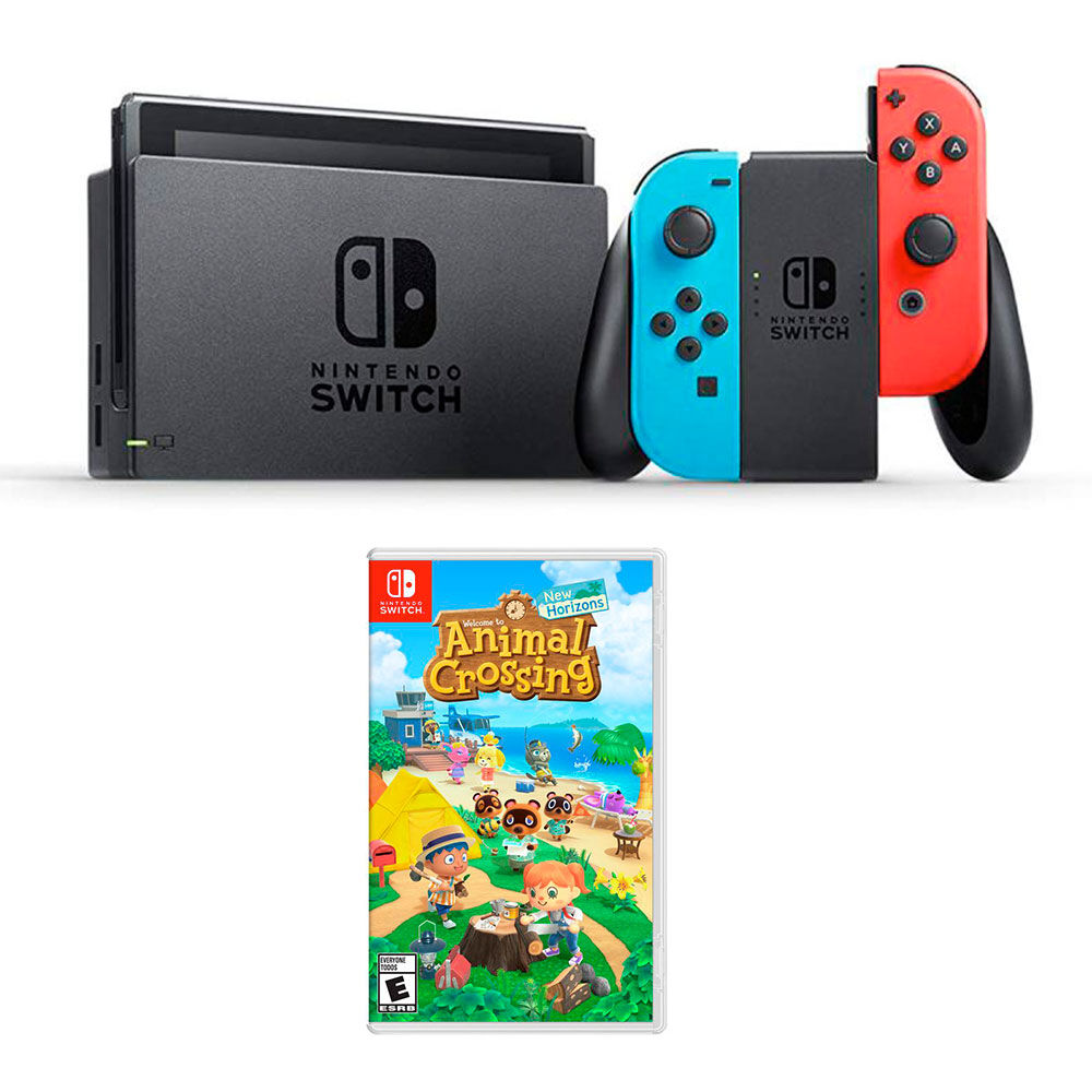 Consola Nintendo Switch Neon + Juego Animal Crossing New Horizons