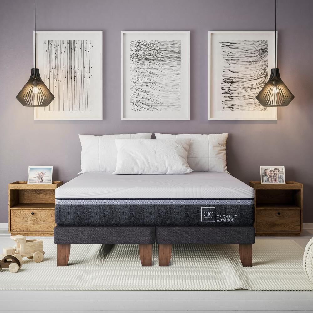 Cama Europea Cic Ortopedic Advance / 2 Plazas / Base Dividida + Respaldo image number 5.0