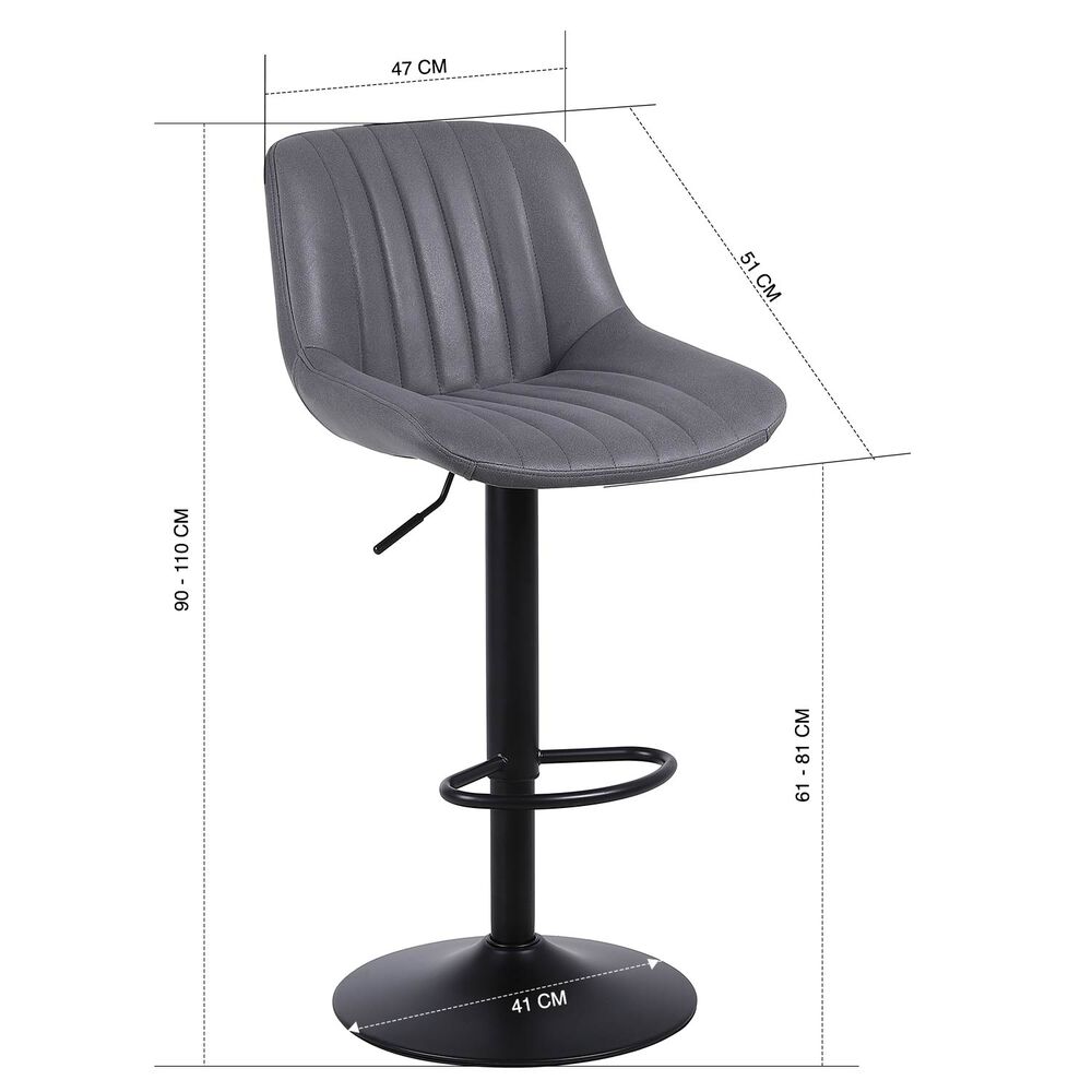 Pack 2 Sillas De Bar New York Con Respaldo Y Reposapi&eacute;s Gris image number 7.0