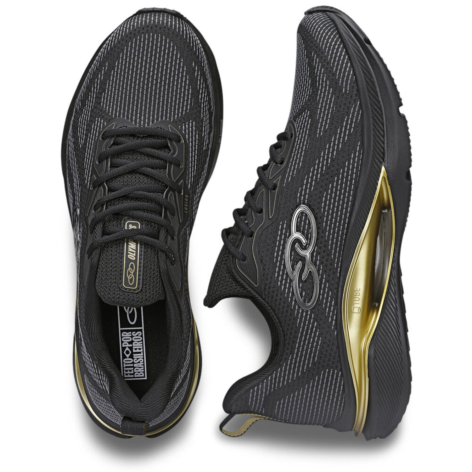 Zapatilla Hombre Lusion Negro/dorado Olympikus image number 4.0