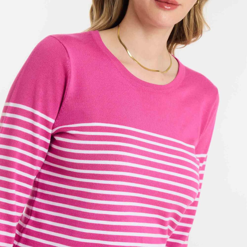 Sweater Listado Manga Larga Cuello Redondo Mujer Geeps image number 4.0