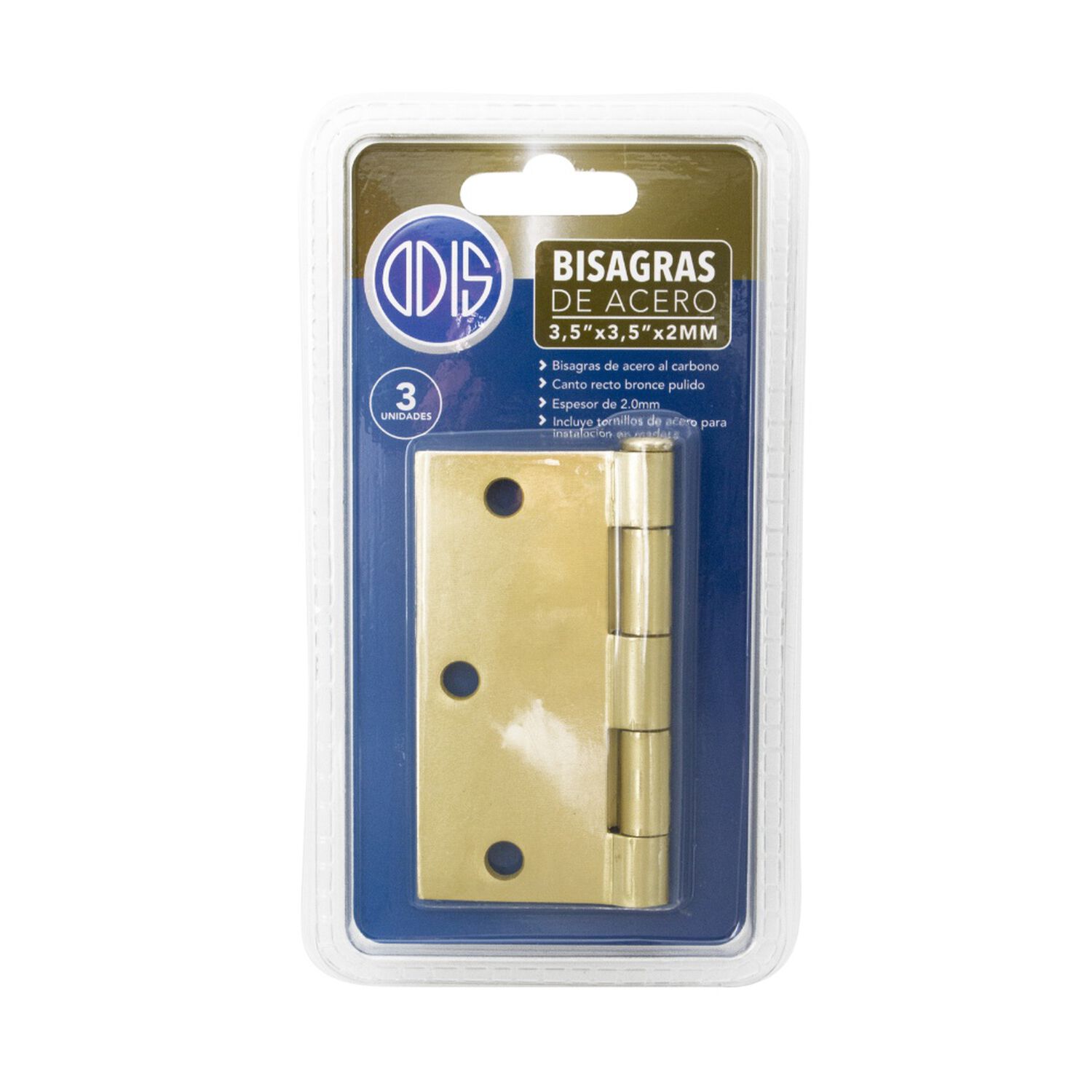 Pack 3 Bisagra Acero Odis 3,5&rdquo;&times;3,5&rdquo;&times;2,0mm - Bronce image number 5.0
