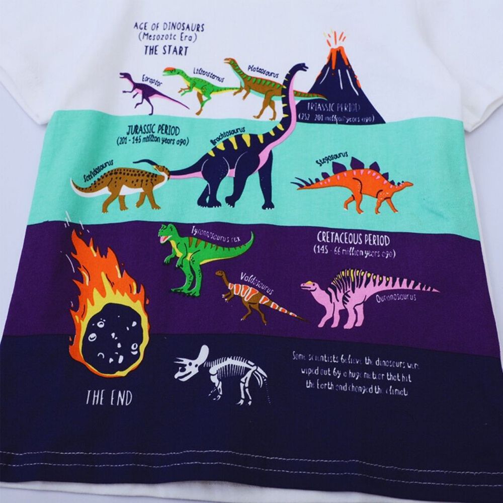 Polera Niño Algodón Manga Corta Jump Kids Mundo De Dinosaurios 2 A 7 Años image number 3.0