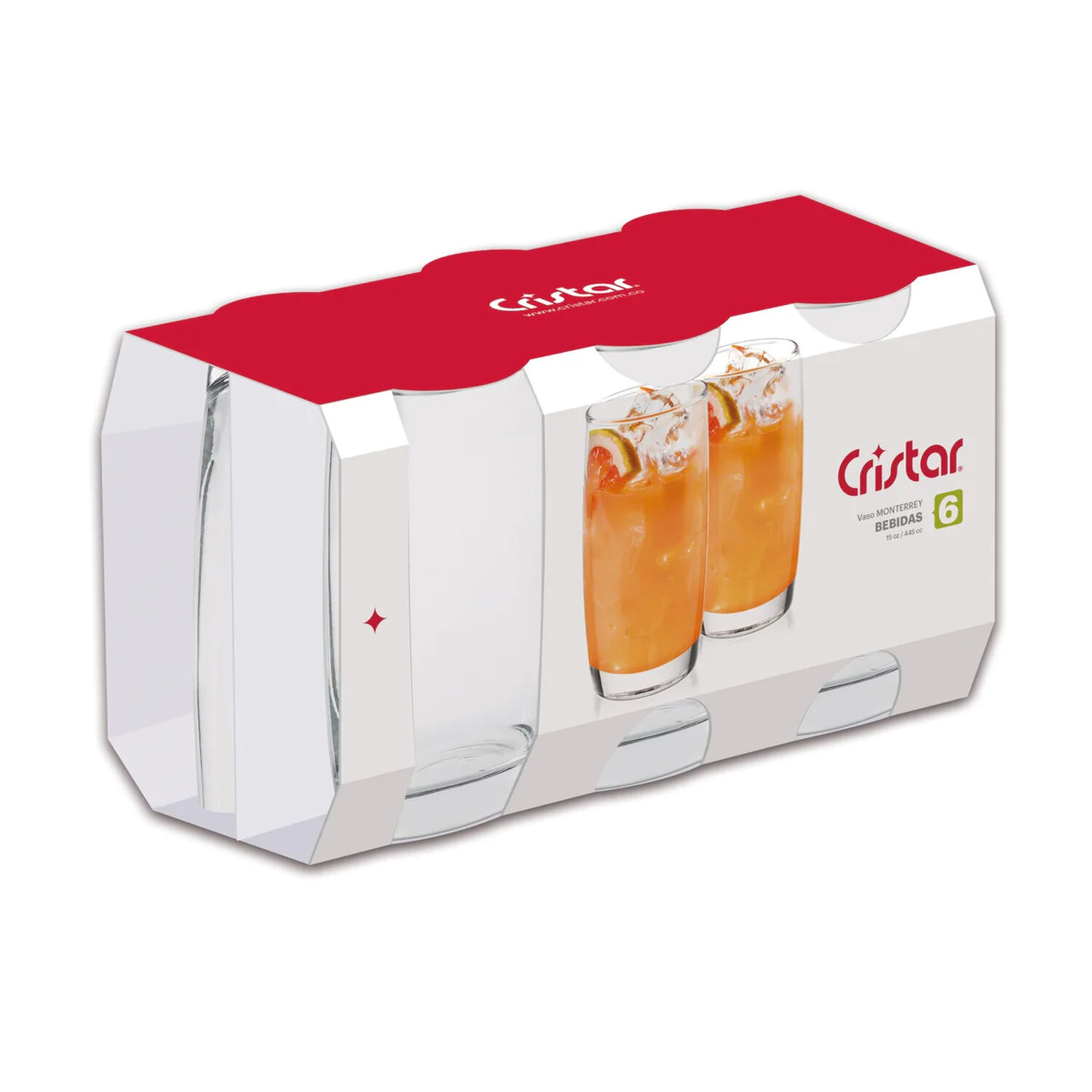 Set 6 Vasos Altos Modelo Monterrey Transparente De 445ml image number 2.0