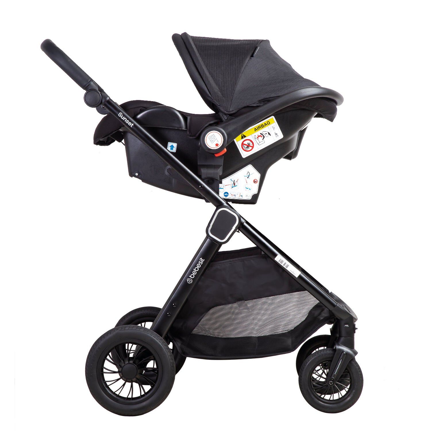 Coche Cuna Travel System Isofix Sunset Premium Negro Bebesit image number 4.0