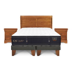 Cama Europea Cic Grand Premium / King / Base Dividida + Set De Maderas