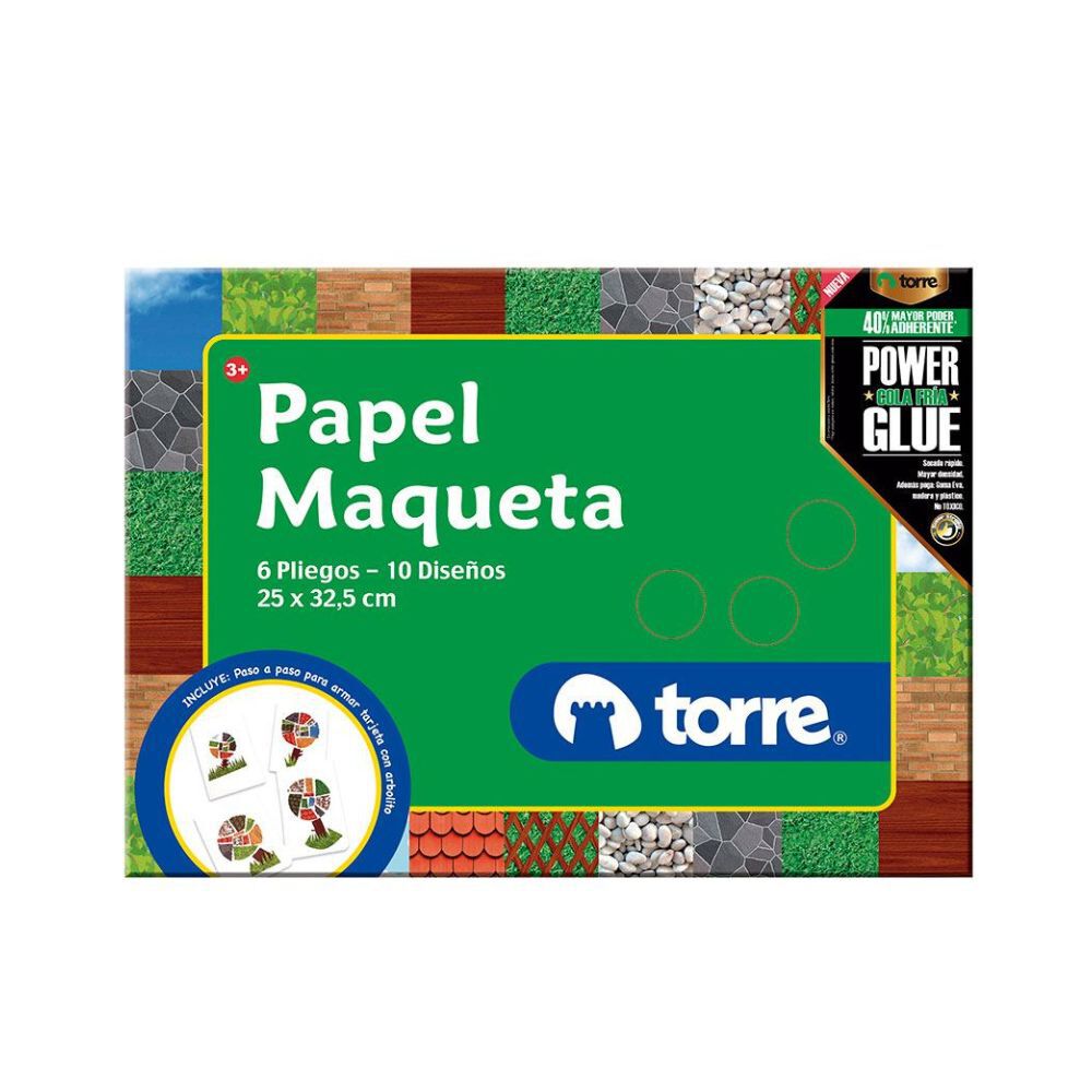 Papel Maqueta 6 Pliegos / 10 Diseños 25x32.5cms - Torre image number 0.0