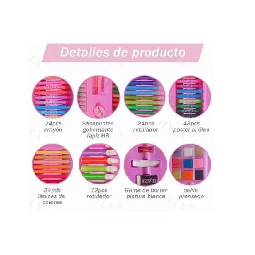 Set Dibujo Portátil 208 Piezas De Arte Kit De Pintar Para Niños 2023 image number 8.0