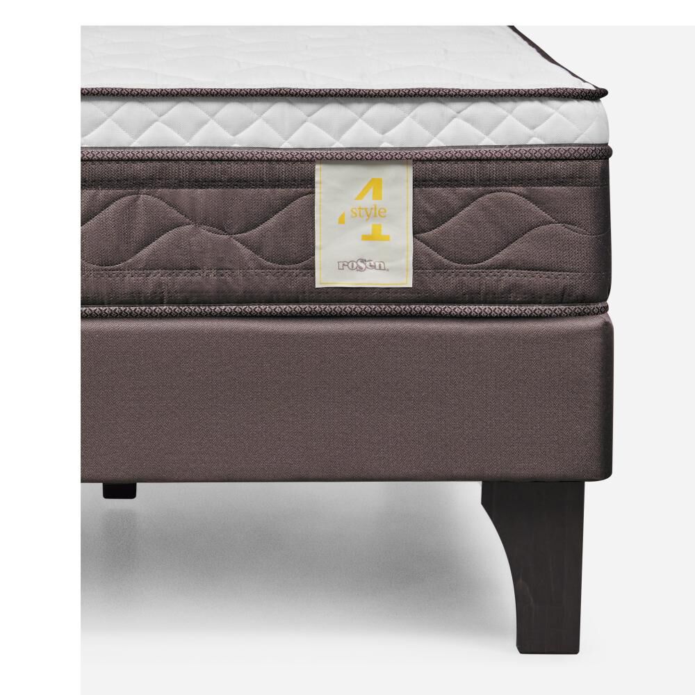 Cama Europea Rosen New Style 4 Plus / 2 Plazas / Base Normal  + Respaldo Ferrara Gris image number 5.0