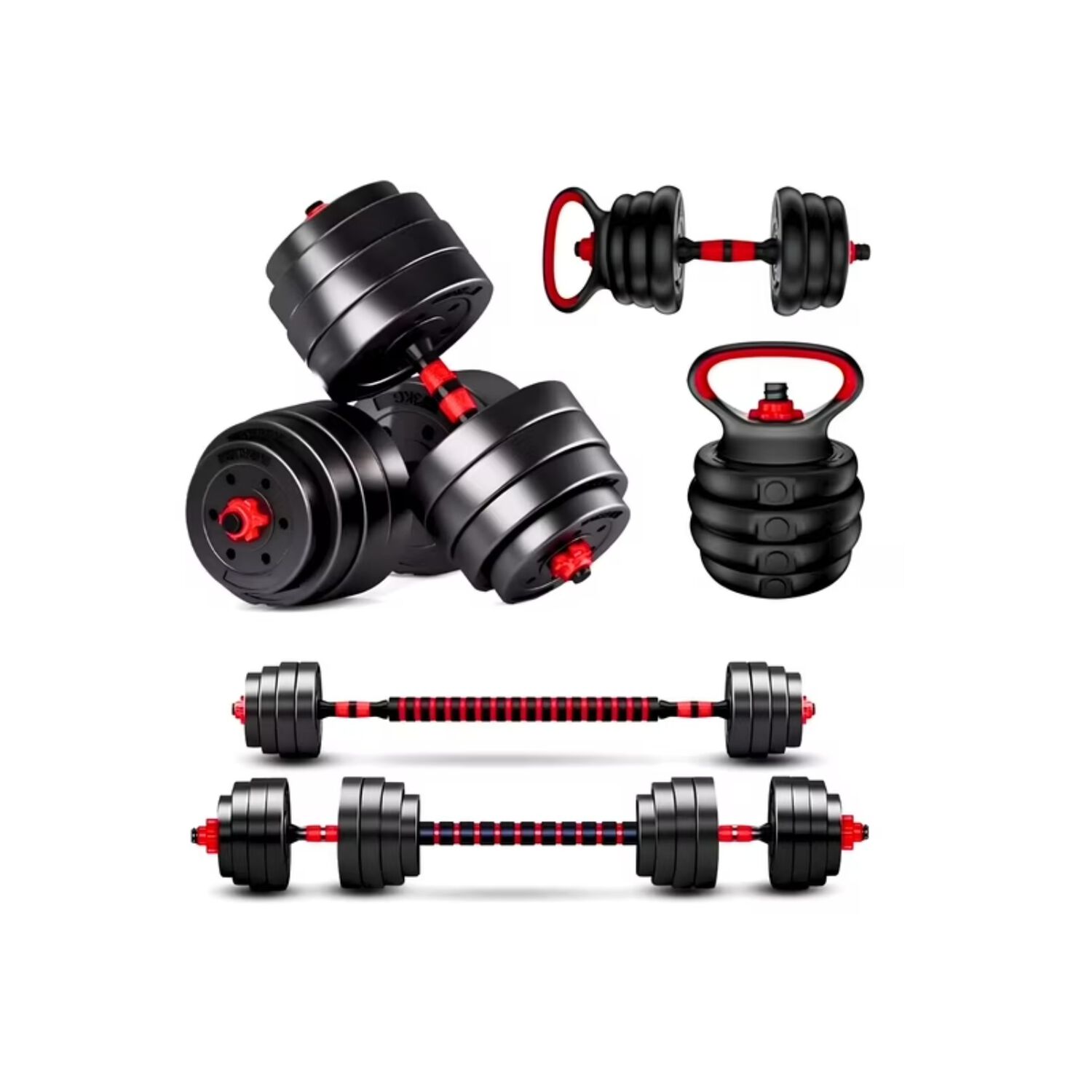 Set Mancuernas Y Barra Ajustable 30 Kg Entrenamiento Fitness image number 0.0