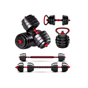 Set Mancuernas Y Barra Ajustable 30 Kg Entrenamiento Fitness
