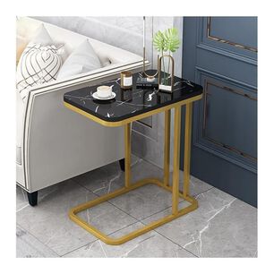 Mesa Auxiliar Mesa De T&eacute; Dos Niveles Para Sala Sofa Y Cama Negro