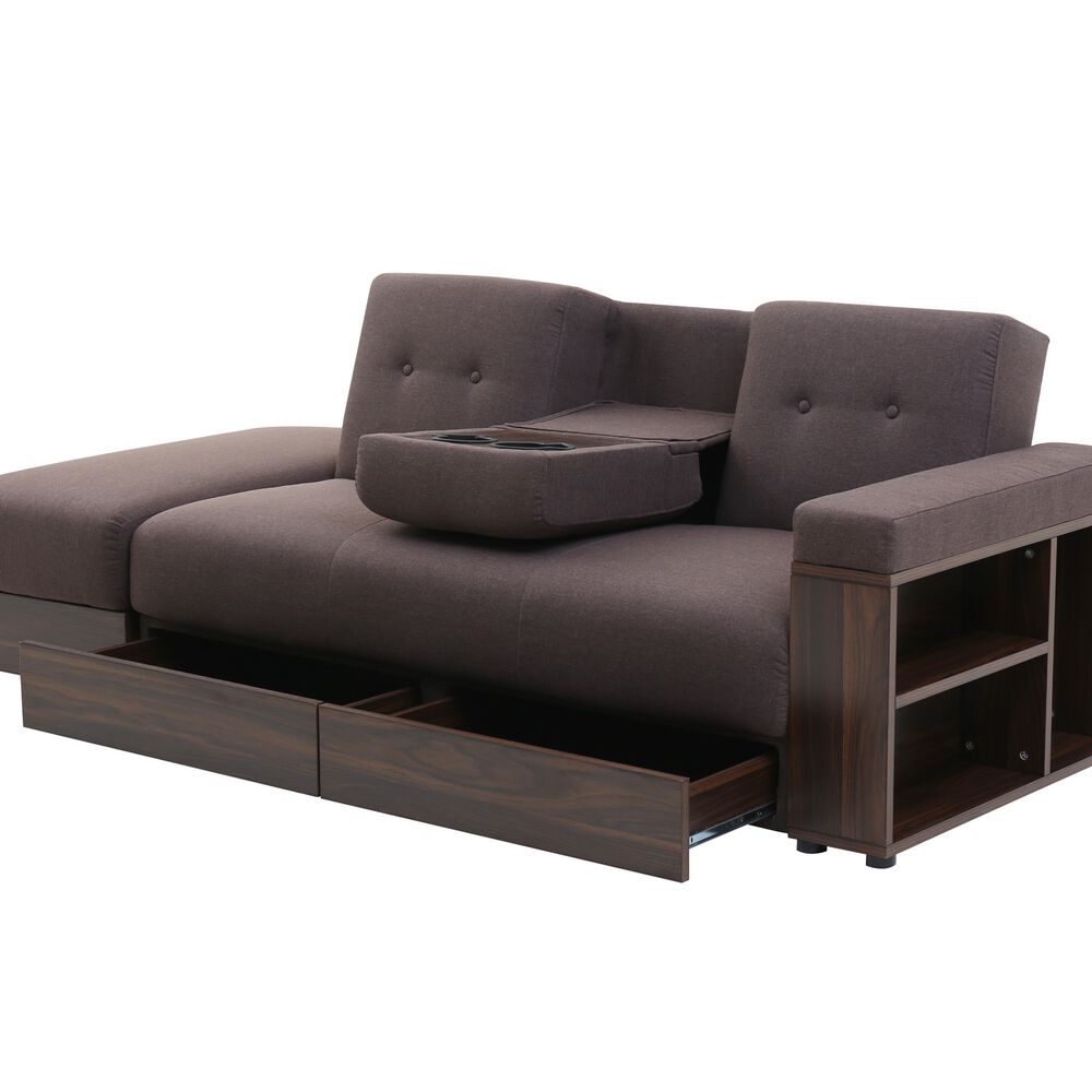 Sofá Cama Modular Alaska Café 3 Cuerpos image number 4.0