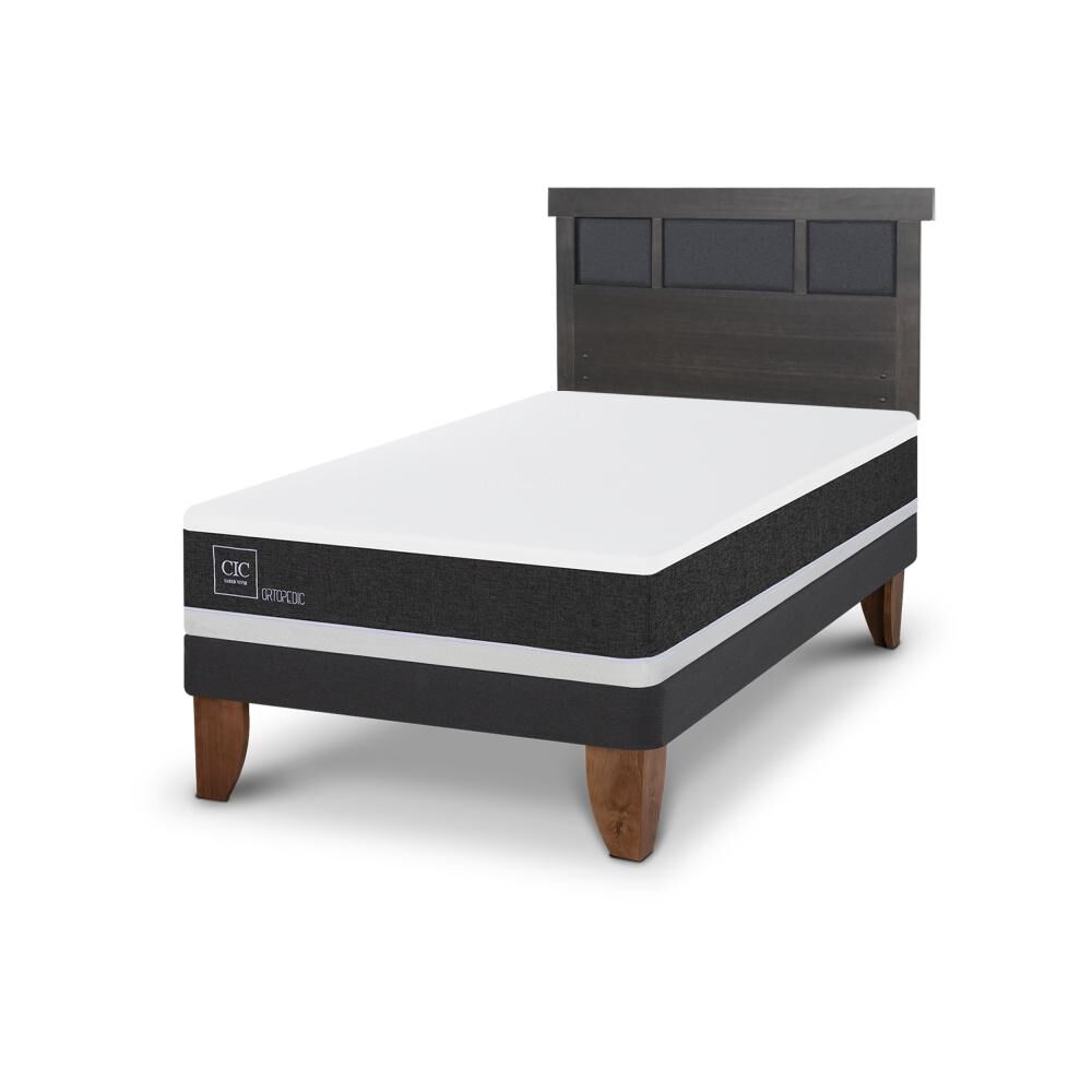 Cama Europea Cic Ortopedic / 1.5 Plazas / Base Normal + Respaldo image number 1.0