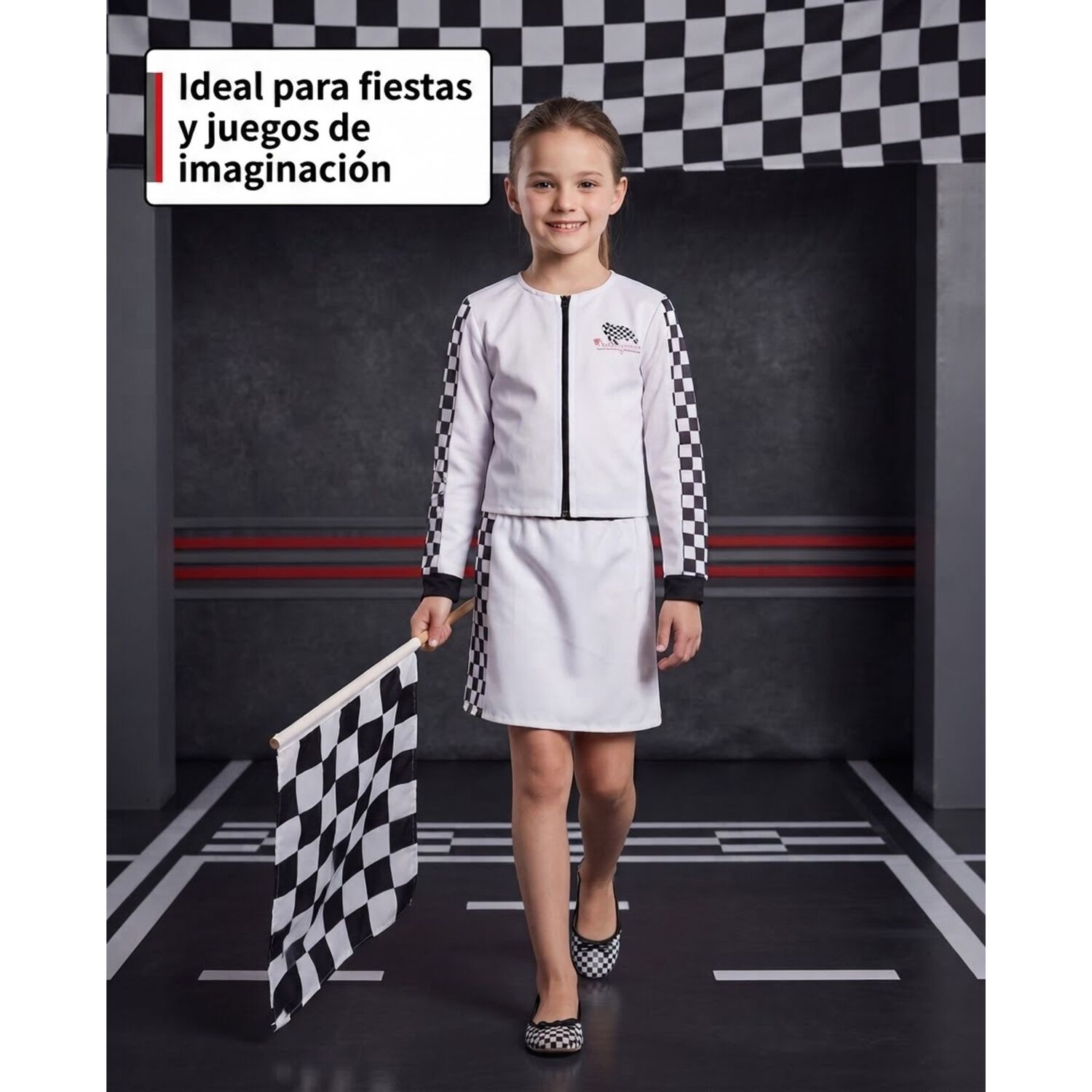 Disfraz Infantil Carreras Formula 1 Ni&ntilde;a image number 4.0
