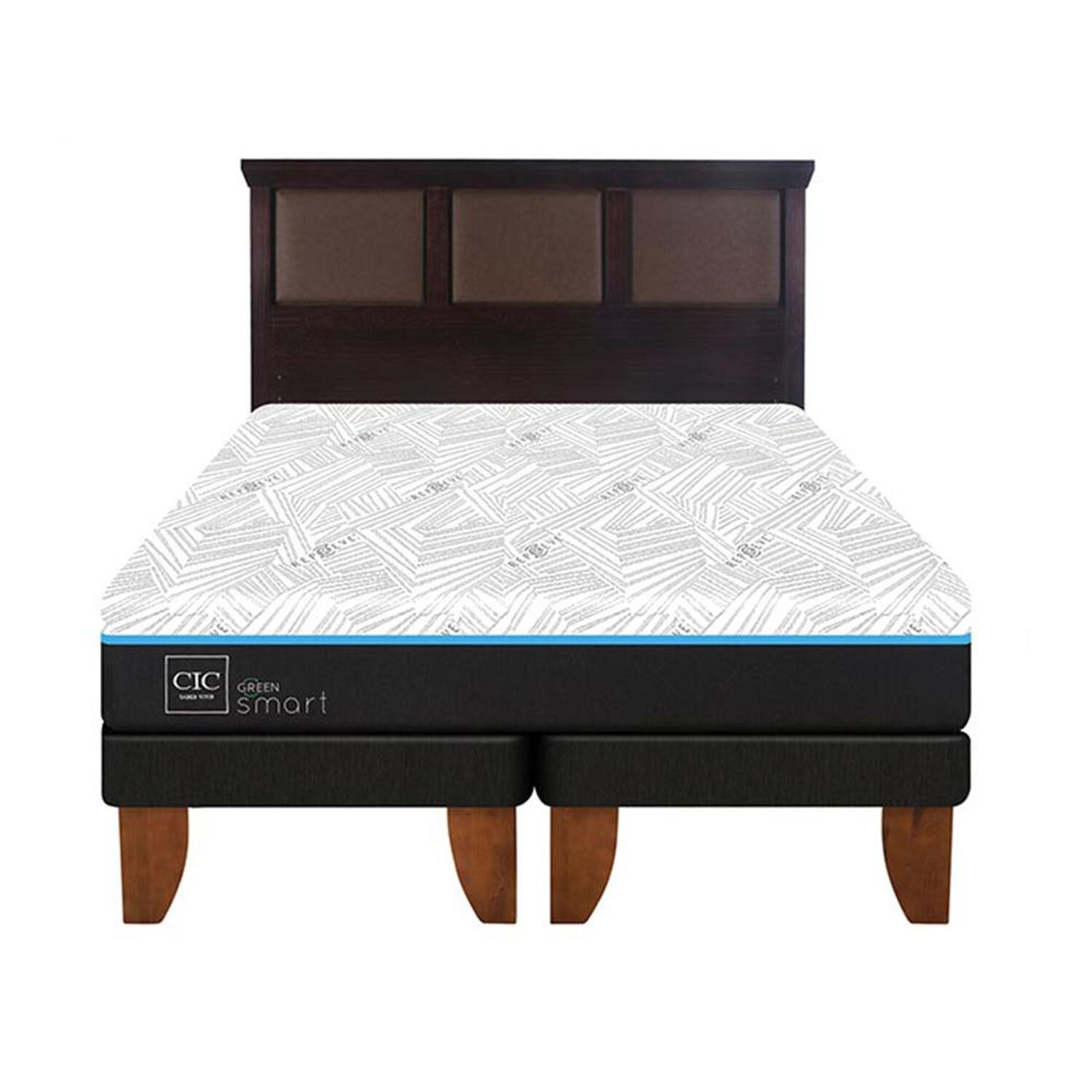 Cama Europea Cic Green Infinity / King / Base Dividida + Respaldo image number 0.0