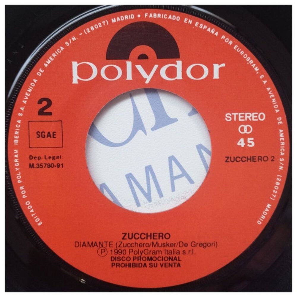 Zucchero - Diamante | 7" Single Vinilo Usado image number 2.0