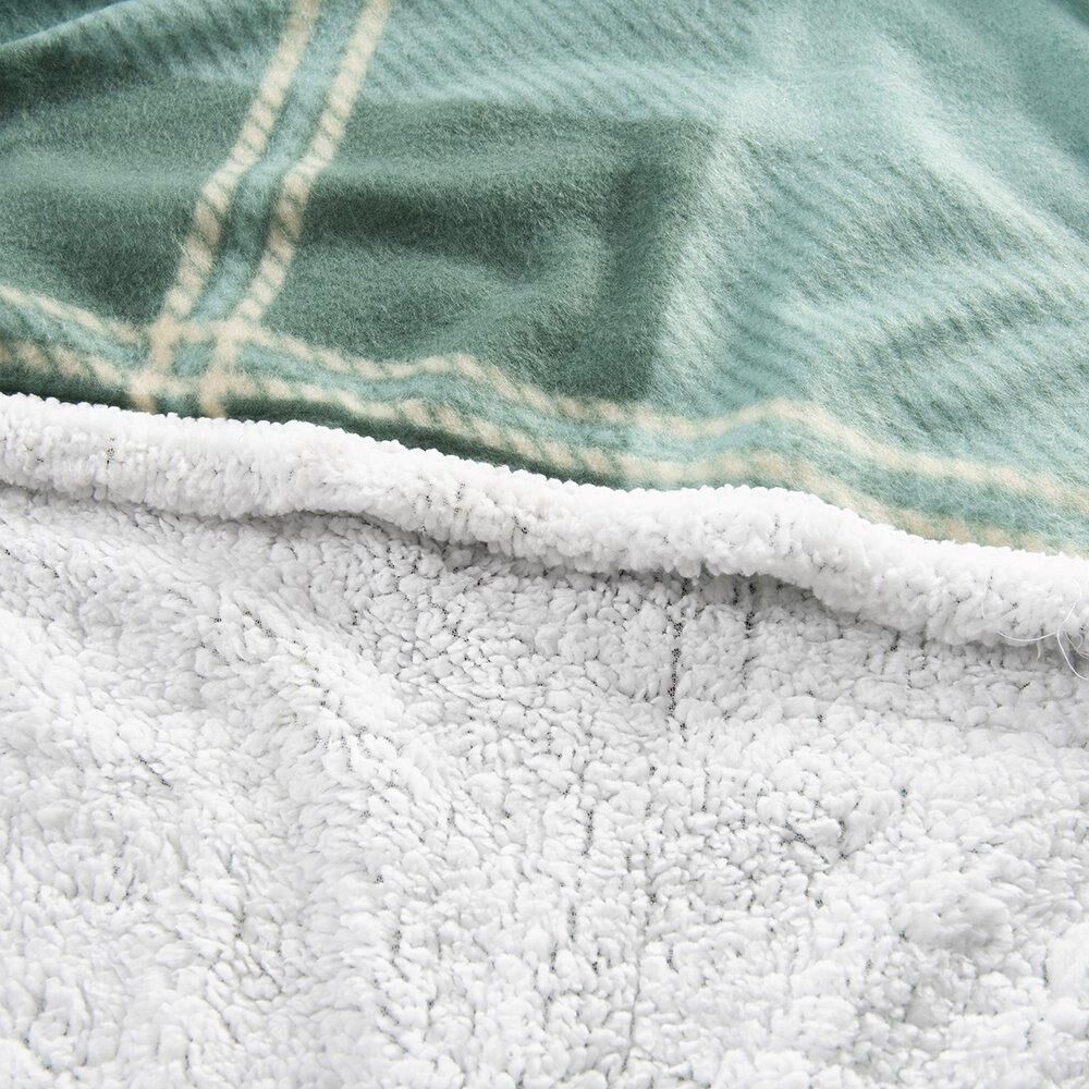 Frazada Polar-sherpa Estampada 1.5 Plazas Tartan Verde image number 1.0
