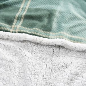 Frazada Polar-sherpa Estampada 1.5 Plazas Tartan Verde
