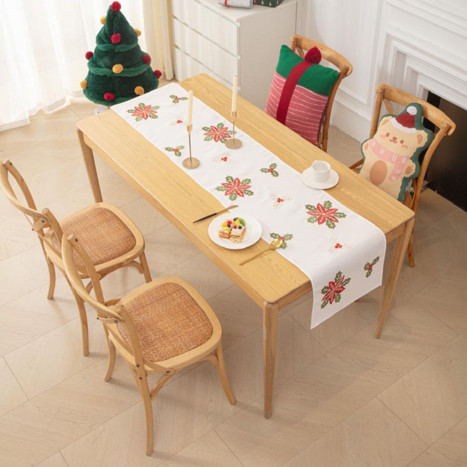Camino De Mesa Navide&ntilde;o 36x180 Cm Dise&ntilde;o En Arpillera Ideal Para Decoraci&oacute;n Md03 image number 0.0