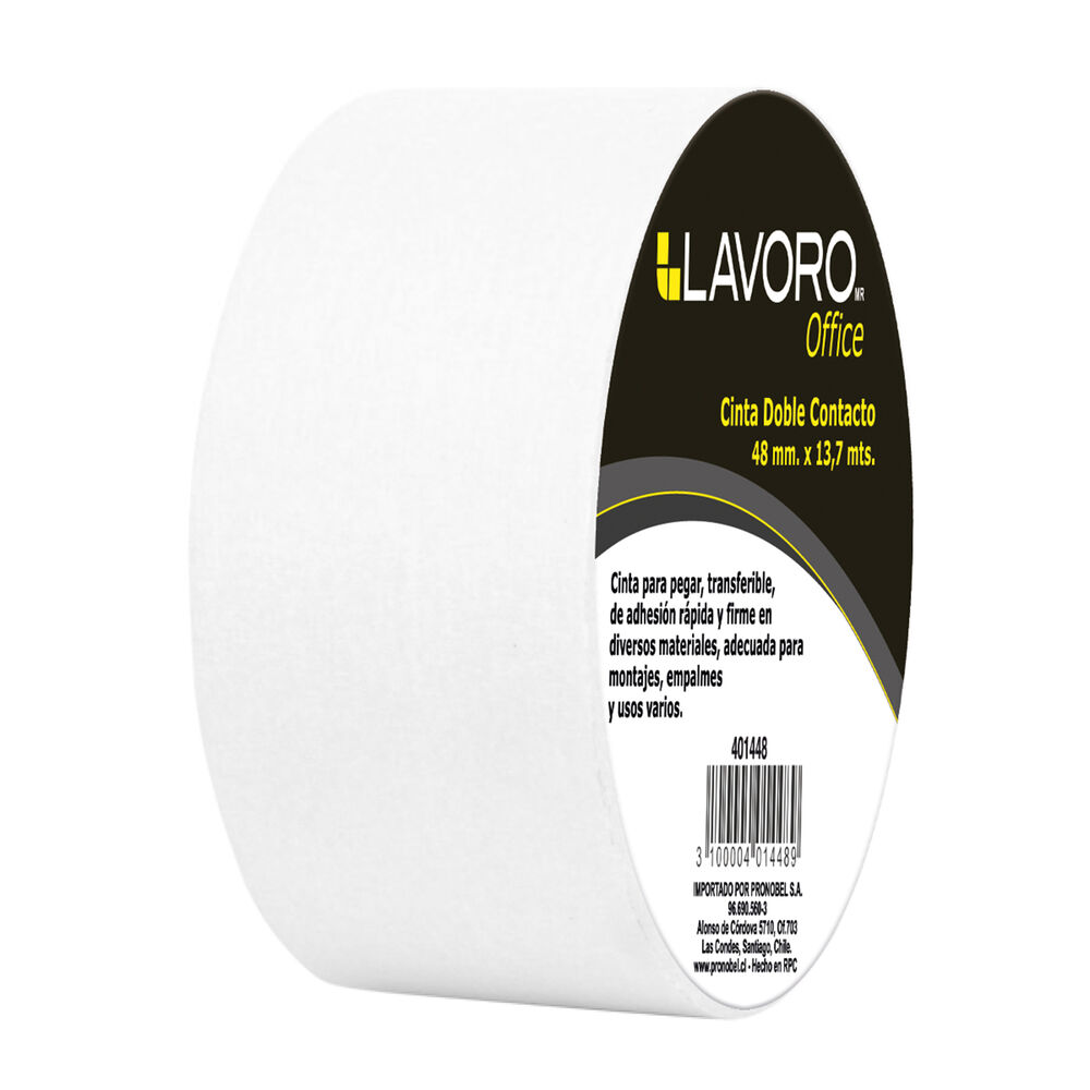 Cinta Doble Contacto 48 Mm X 13.7 M Blanco Lavoro image number 0.0