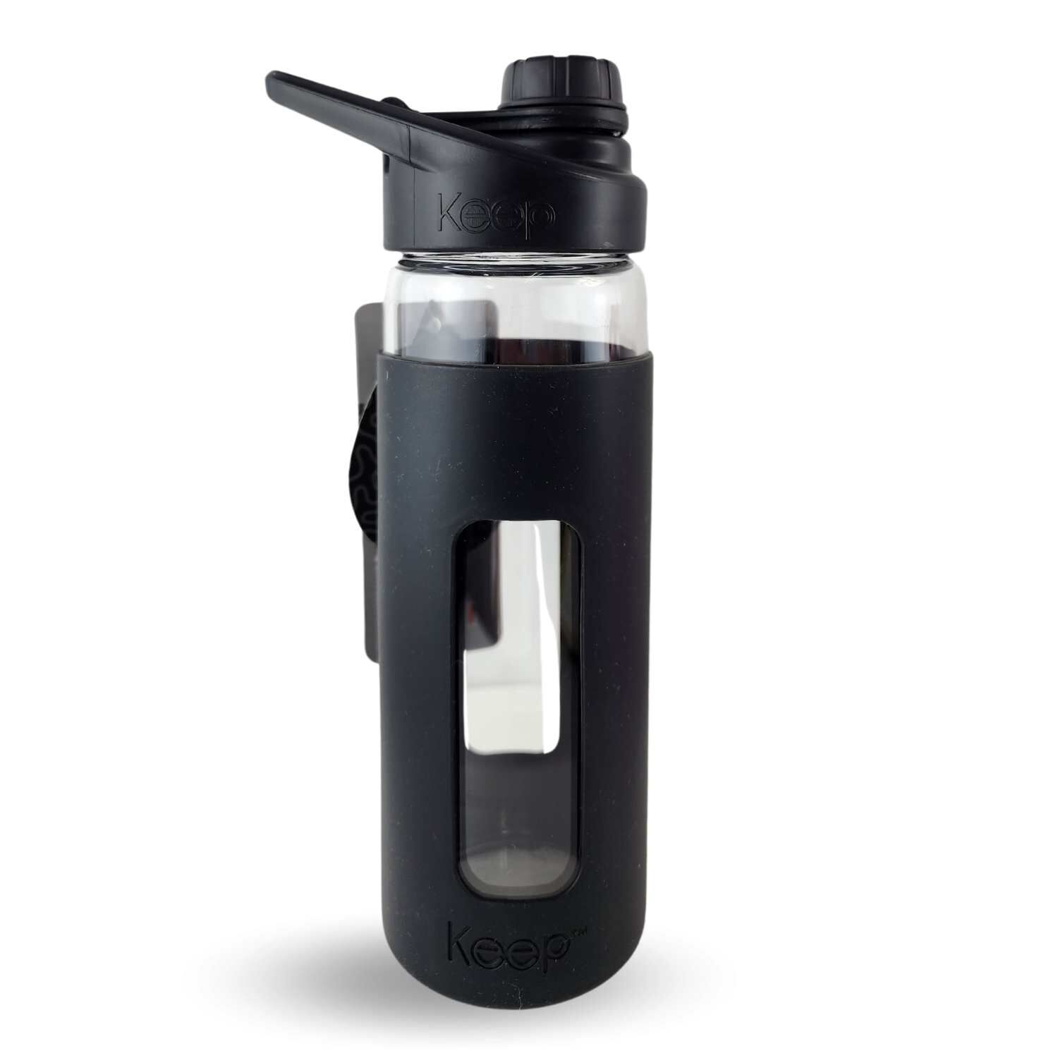 Botella Keep 470ml Vidrio Protector Agua Deportes Outdoor Negro image number 0.0