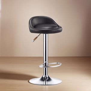 Silla Bar Altura Regulable Taburete Respaldo Negro