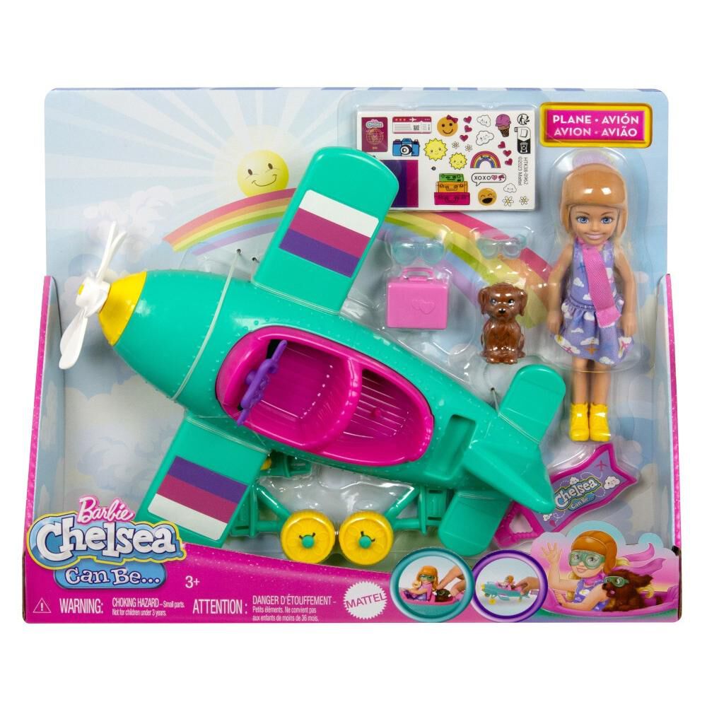 Set De Muñecas Barbie Chelsea Piloto Avión image number 6.0