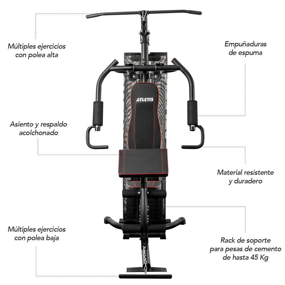 Home Gym Multifuncional Elite Atletis Tf-7080a Negro image number 2.0