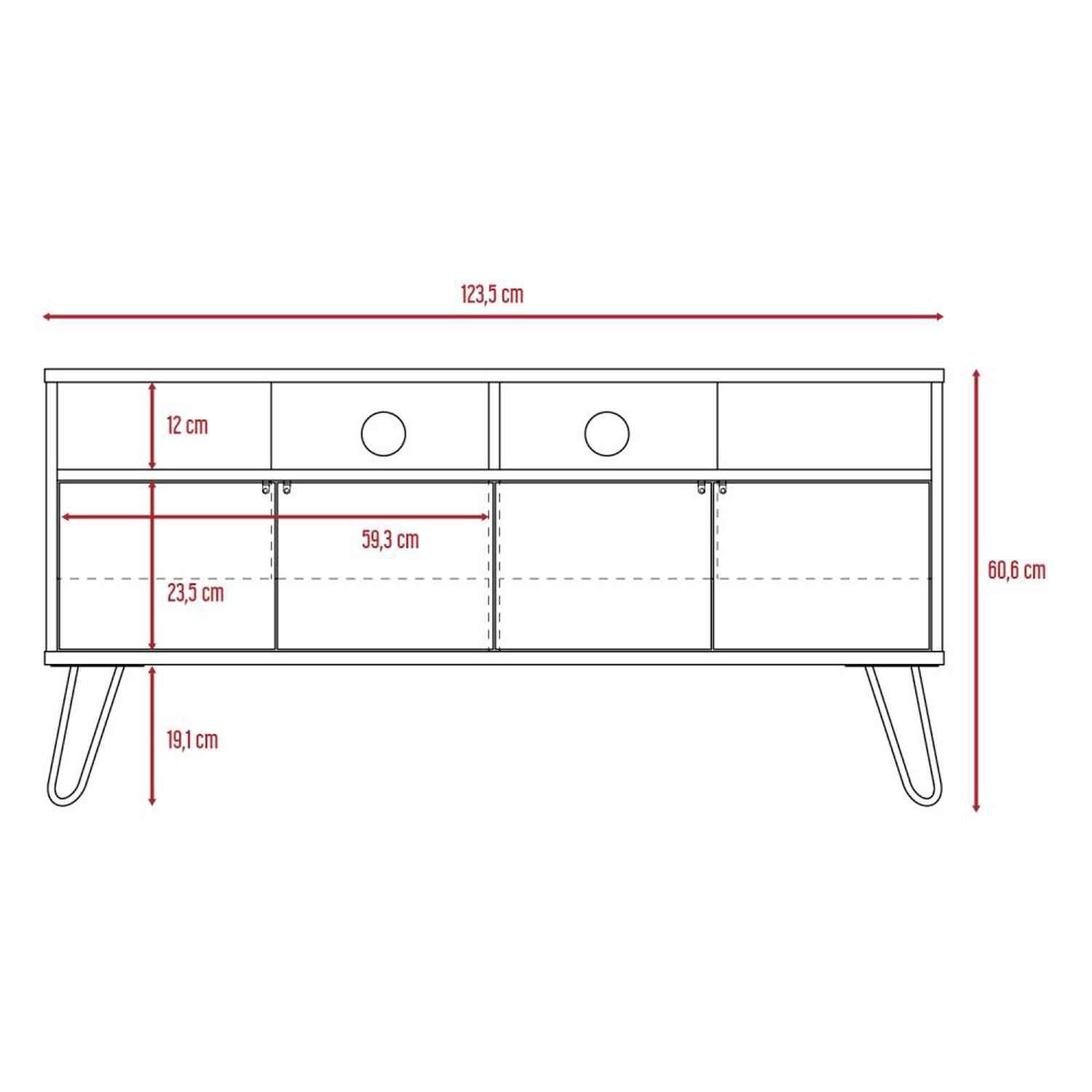 Rack Tv55 + Biblioteca Vassel - Miel / Plomo image number 8.0