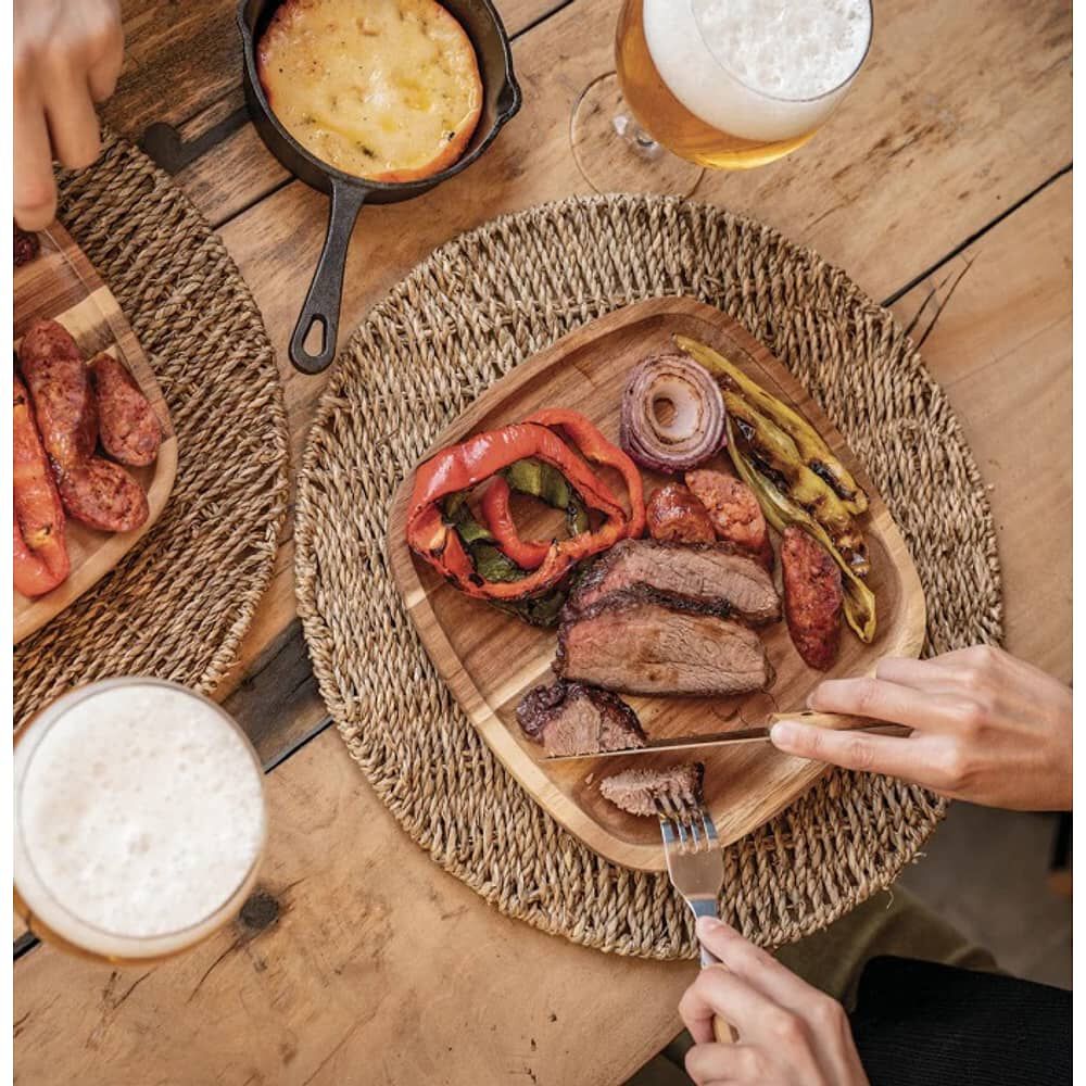 Plato Cuadrado 25x25 Cm Cm Aperitivo Madera Wayu Asado Cocina image number 3.0