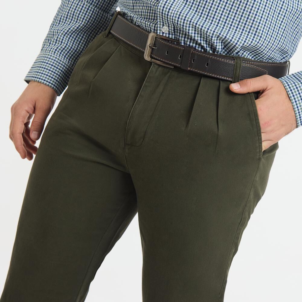 Pantalón Liso Tiro Medio Regular Hombre Herald image number 4.0