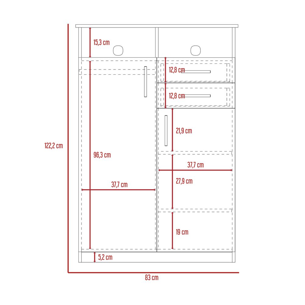 Closet 2 Puertas 2 Cajones Fm-022n - Negro image number 7.0