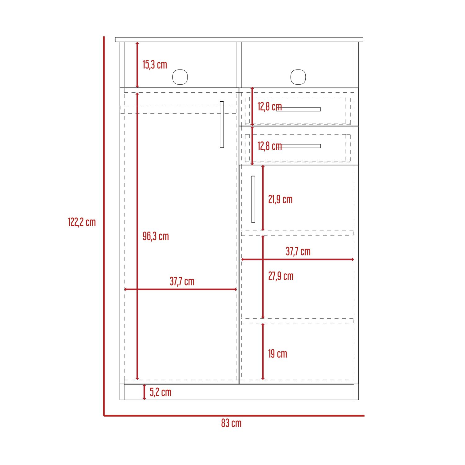 Closet 2 Puertas 2 Cajones Fm-022n - Negro image number 7.0